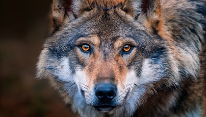 Fototapeta premium close up of a wolf intense gaze