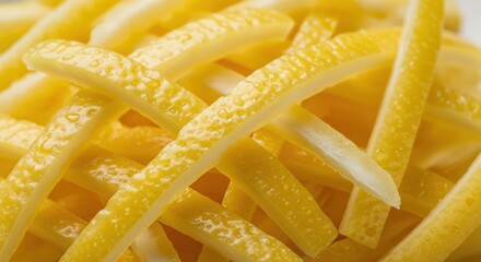 Fresh yellow lemon peels with textured surface in bright light