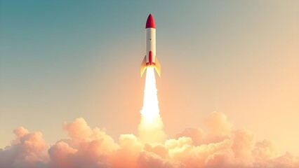 Fototapeta premium rocket in the sky