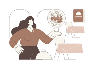 Restaurant hostess isolated cartoon vector illustrations.