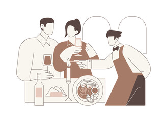 Top waiter isolated cartoon vector illustrations.