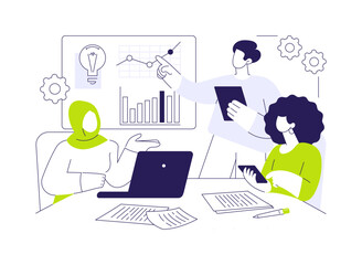 Teamwork abstract concept vector illustration.