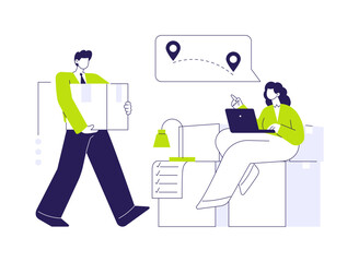 Relocation support abstract concept vector illustration.