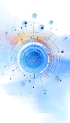 Futuristic data network visualization watercolor art creative technology concept design innovation