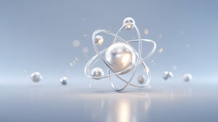 Futuristic atom design showcases innovation glowing energy orbits a sleek modern creative concept visual