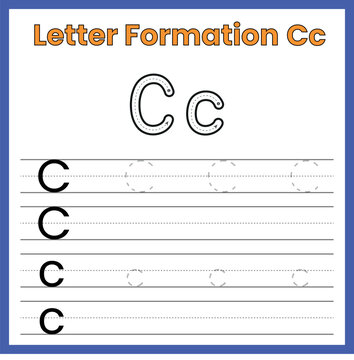 Letter Formation Cc &ndash; Uppercase and Lowercase Tracing Worksheet