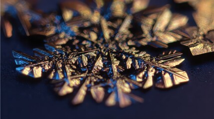 Fototapeta premium Snowflakes sparkle in winters chill