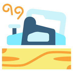 Jack Plane Flat Color Icon, Mini Illustration Relate To Carpentry, Wood Industry. Use For Modern Concept, Ui, Ux Web And App Development.