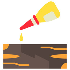 Epoxy Glue Flat Color Icon, Mini Illustration Relate To Carpentry, Wood Industry. Use For Modern Concept, Ui, Ux Web And App Development.