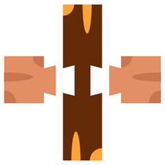 Mortise Join Flat Color Icon, Mini Illustration Relate To Carpentry, Wood Industry. Use For Modern Concept, Ui, Ux Web And App Development.