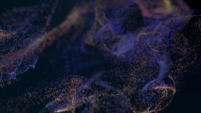 Dynamic background material of spray particles