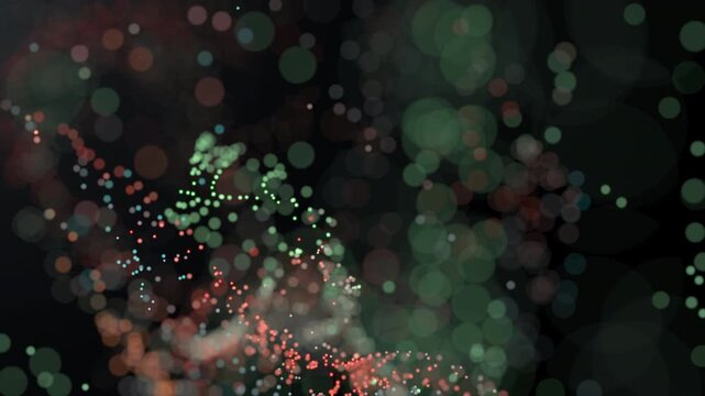 Dynamic background material of spray particles