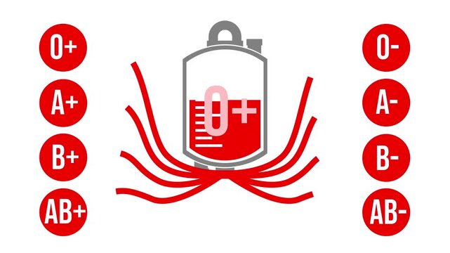 Blood Type O+ Compatibility Flow Animation.