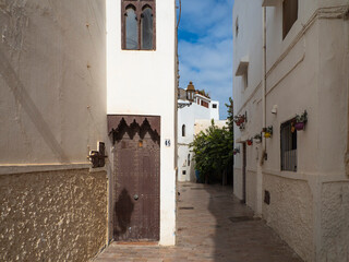 Traditional street, doors of the medina of the Kasbah of the Udayas, also spelled Kasbah of the Oudaias or Oudayas, citadel, fortress, Rabat, Morocco