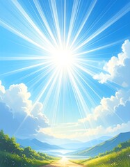 Fototapeta premium Sunny landscape