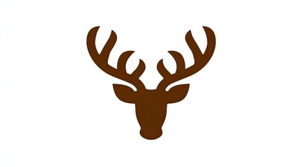 Silhouette illustration of a magnificent stag head with large antlers centered against a white background