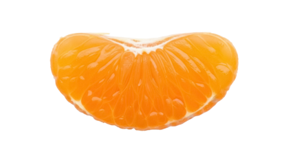 Vibrant orange segment isolated PNG, juicy citrus fruit piece on transparent background for healthy eating and vitamin C