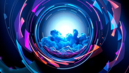 Cosmic Vortex Digital Landscape