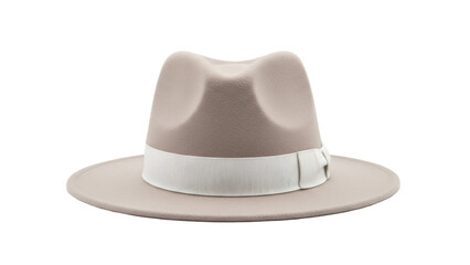 Elegant beige fedora hat isolated PNG, classic men s fashion accessory for formal wear and vintage style designs on transparent background
