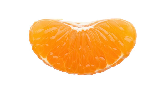 Vibrant orange segment isolated PNG, juicy citrus fruit piece on transparent background for healthy eating and vitamin C