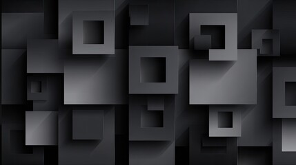 Three dimensional overlapping geometric shapes create an abstract dark background design