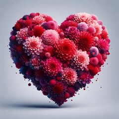 Floral heart shape for love and romance, a beautiful rose decoration for Valentine's Day