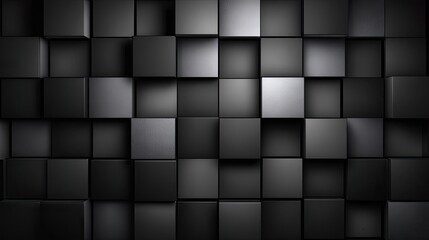 Three dimensional array of dark, metallic cubes creating an abstract geometric background