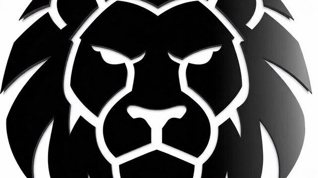 Animated collection of stylized lion head icons with bold lines and shading