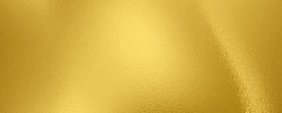 Vector gold foil texture background. Abstract gradient bright and shiny light reflection rough texture surface. Vector illustration for background, backdrop, web, wallpaper, print and design artwork.