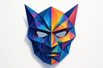 Vibrant Polygonal Mask with Geometric Facets