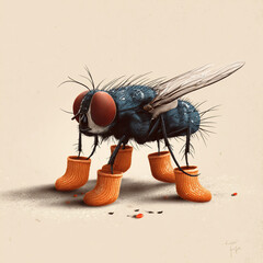 close up of a fly with socks