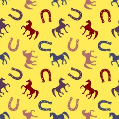 Christmas animals seamless horse pattern for wrapping paper and fabrics and party and kids print
