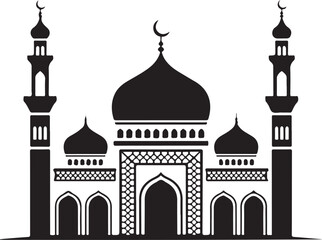 Taj Mahal vector illustration silhouette in India, a beautiful temple and mosque architecture landmark, suitable for travel and culture tourism