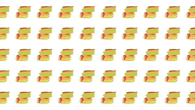 Repeating pattern of a pancake stack with butter suitable for breakfast menus, food blogs, kitchen wallpaper, and foodrelated designs.