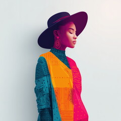 Wall Art African American Woman Hat