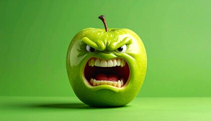 Angry green apple