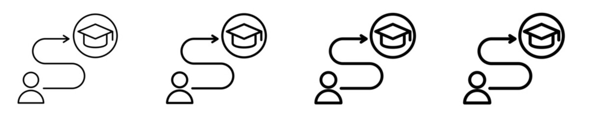 Learning Path Icon Set Different Style Collection
