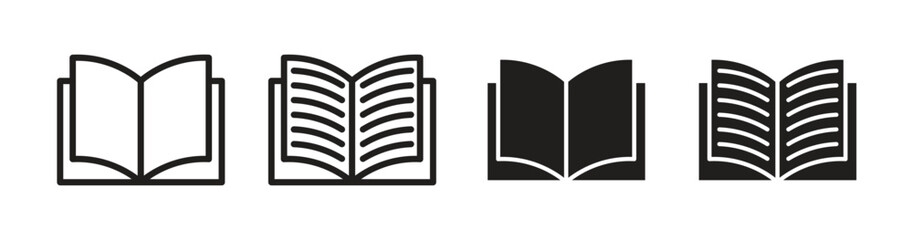 Open book vector icon set