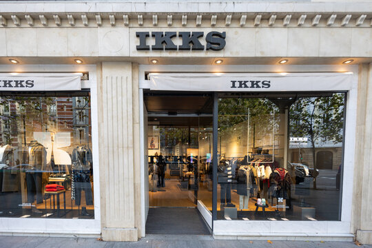 Madrid, spain; 11 05 2025 ikks clothing store facade with window display