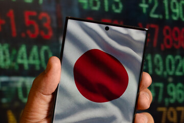 Japan Flag and Stock Market