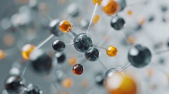 Molecular structure visualization showing interlinked atoms and bonds network