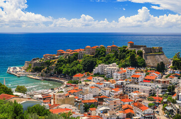 Scenic summer landscape of Ulcinj resort in Montenegro, Europe