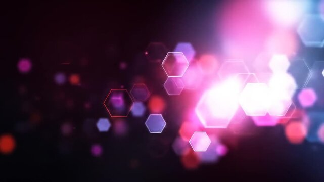 Abstract digital hexagon background with light effects for creative designs