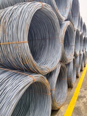 Industrial Metal Wire Rod Stockpile for Manufacturing Use
