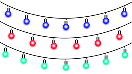 Red, green and blue glowing light bulb illustration, clean isolated transparent background, modern RGB energy concept, glossy editable vector AI artwork for digital and creative design