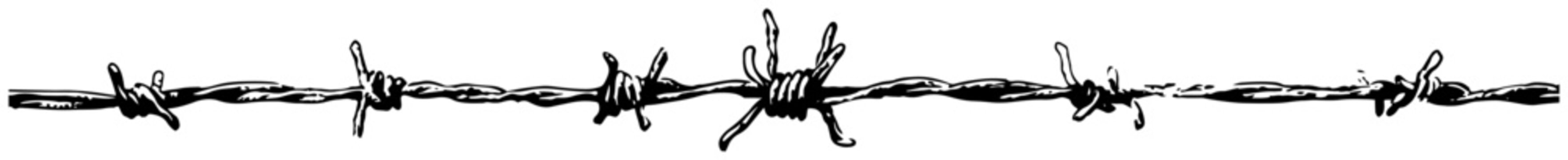 Horizontal barbed wire fence security barrier vector illustration