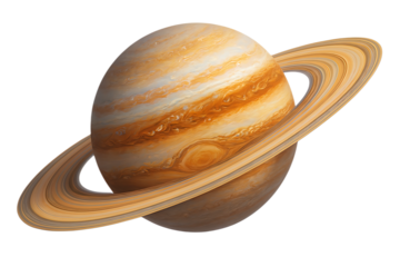 3d saturn planet isolated on white or transparent png
