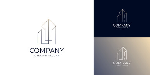 Modern Minimalist Building Logo Initial Letter L Premium Elegant Architecture Design Template