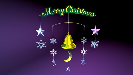 クリスマスのモビールをイメージした 3D画像