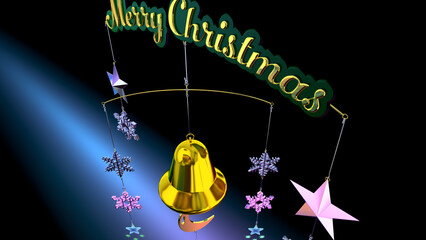 クリスマスのモビールをイメージした 3D画像